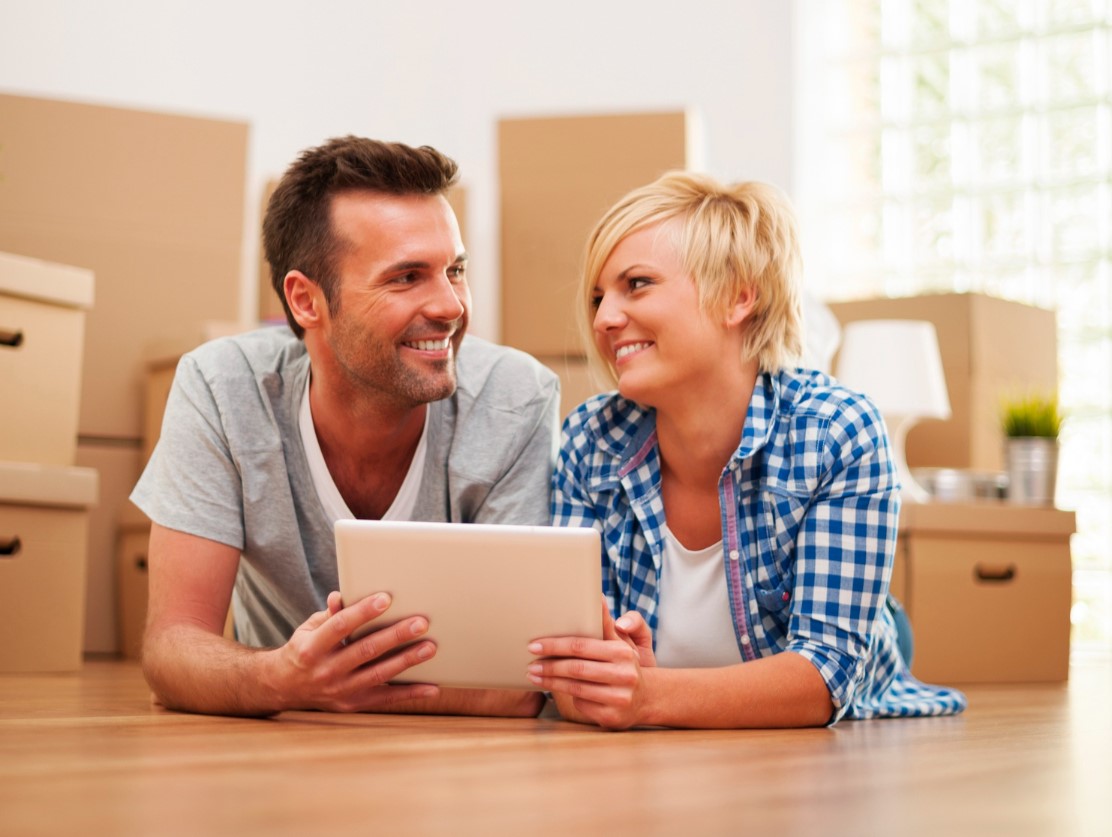 Young home buyers in their new home