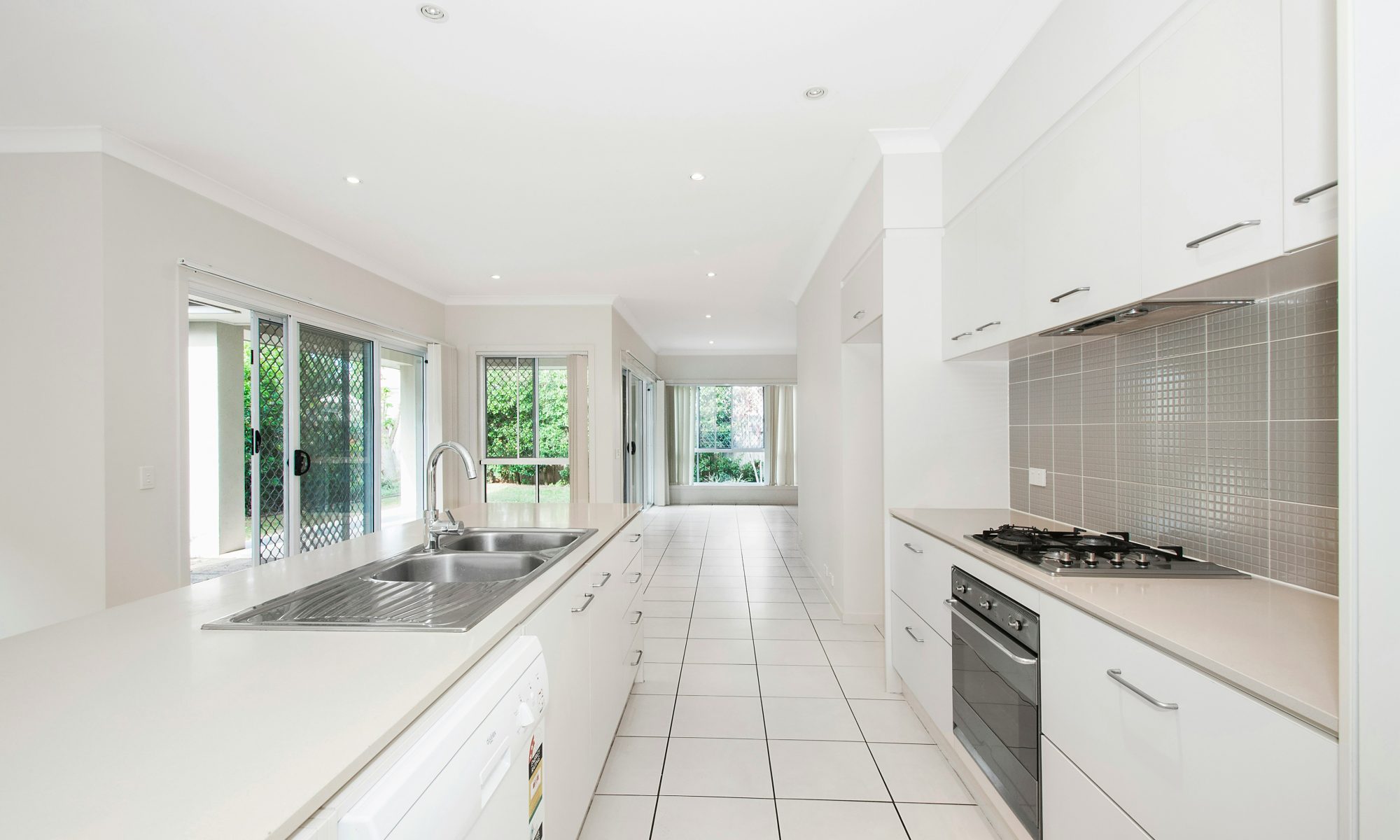 White kitchen upgraded and ready for a tenant